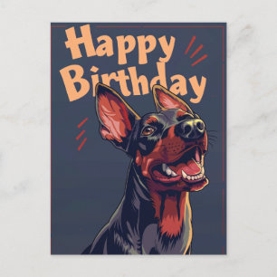 Doberman Verjaardag Briefkaart