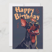 Doberman Verjaardag Feestdagenkaart (Voorkant)