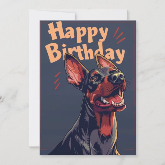 Doberman Verjaardag Feestdagenkaart (Voorkant)