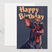 Doberman Verjaardag Feestdagenkaart (Voorkant / Achterkant)