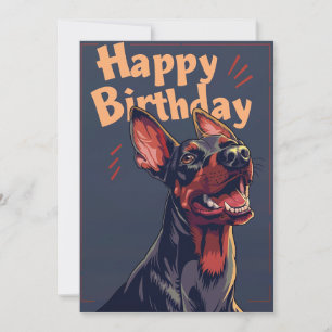 Doberman Verjaardag Feestdagenkaart