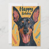 Doberman Verjaardag Feestdagenkaart (Voorkant)