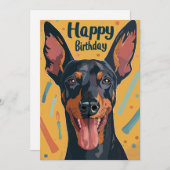 Doberman Verjaardag Feestdagenkaart (Voorkant / Achterkant)