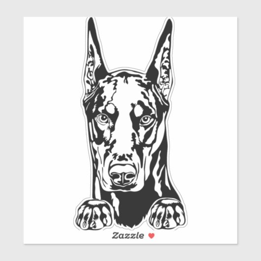 Doberman Vinyl Car Sticker (Vel)