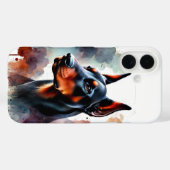 Doberman Waterverf Art Case-Mate iPhone Case (Achterkant (horizontaal))