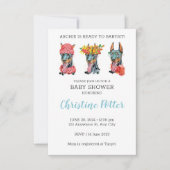 Doberman Waterverf Baby shower Kaart (Voorkant)