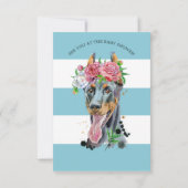 Doberman Waterverf Baby shower Kaart (Achterkant)