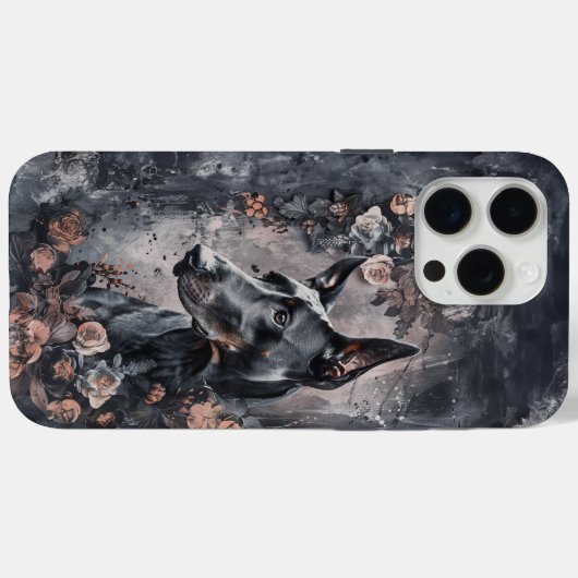 Doberman & Wildbloemen Case-Mate iPhone Case (Achterkant (horizontaal))