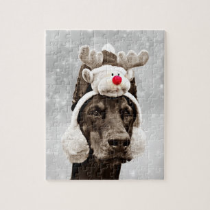 Doberman Winter Portrait Legpuzzel