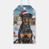 Doberman Winter Wonderland Christmas Joy Cadeaulabel (Achterkant)