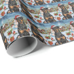 Doberman Winter Wonderland Christmas Joy Cadeaupapier<br><div class="desc">Dit feestelijke ontwerp vangt de vrolijke sfeer van het vakantieseizoen, met een schattige pup die een kerstmuts draagt. De hond is genesteld in een winterwonderland, compleet met een sneeuwpop, een versierde kerstboom en prachtig ingepakte cadeaus. Sneeuwvlokken herfsten zachtjes en voegen een magische toets toe aan het tafereel, terwijl de levendige...</div>