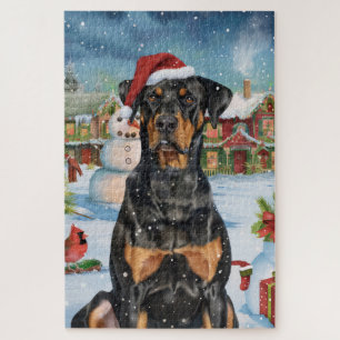 Doberman Winter Wonderland Christmas Joy Legpuzzel
