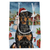 Doberman Winter Wonderland Christmas Joy Medium Cadeauzakje (Achterkant)