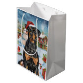 Doberman Winter Wonderland Christmas Joy Medium Cadeauzakje (Achterkant Gekanteld)