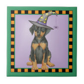 Doberman Witch Tegeltje (Voorkant)