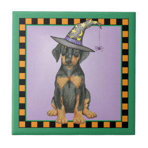 Doberman Witch Tegeltje
