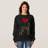 Doberman With Heart Balloon Valentines Day Love Bo Trui (Voorkant volledig)