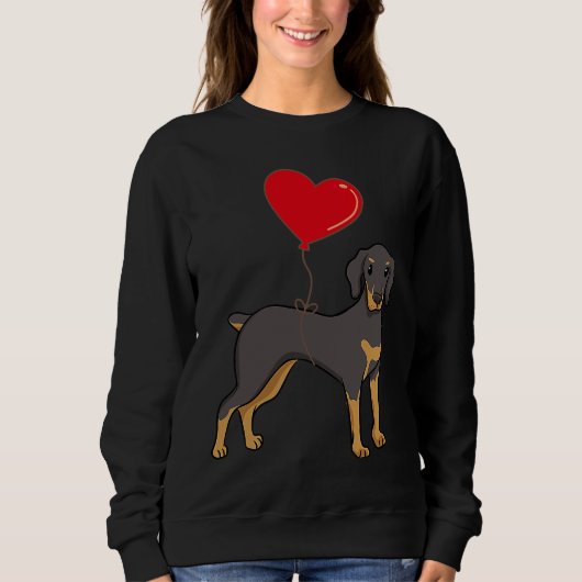 Doberman With Heart Balloon Valentines Day Love Bo Trui (Voorkant)