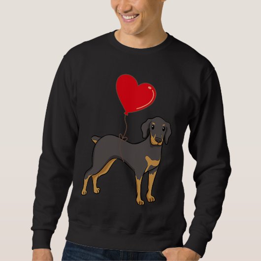 Doberman With Heart Balloon Valentines Day Love Bo Trui (Voorkant)