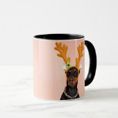 Doberman with Horns of a Deer Mok (Voorkant rechts)