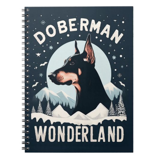 Doberman Wonderland - Sneeuwrijk Hondenliefhebber  Notitieboek (Voorkant)