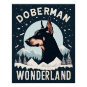 Doberman Wonderland - Sneeuwrijk Hondenliefhebber Perfect Poster (Voorkant)