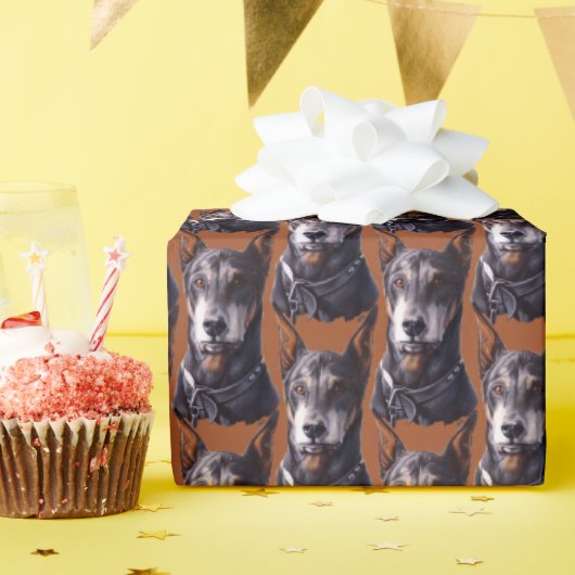 Doberman Wrapping Paper Doberman Pinscher Paper Cadeaupapier (Verjaardagsfeest)