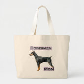 Doberman(zwart) Mam 4 Grote Tote Bag (Voorkant)