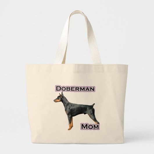 Doberman(zwart) Mam 4 Grote Tote Bag (Voorkant)
