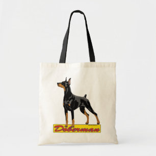 Doberman-zwart Tote Bag