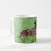 Dobermanhond Koffiemok (Voorkant links)