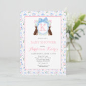 Dobermanhond Monogram Crest Baby shower Uitnodigin Kaart (Staand voorkant)