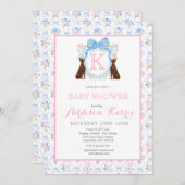 Dobermanhond Monogram Crest Baby shower Uitnodigin Kaart (Voorkant / Achterkant)