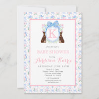 Dobermanhond Monogram Crest Baby shower Uitnodigin