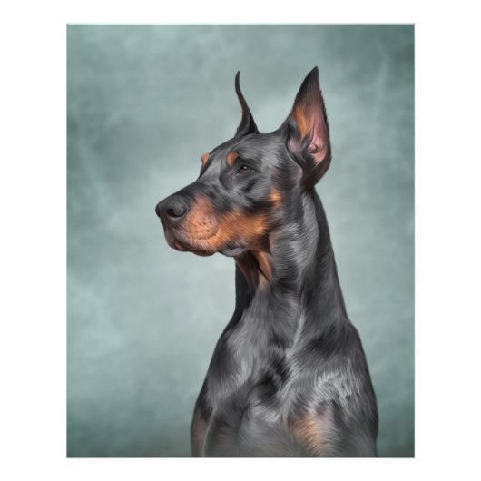 Dobermanhond tekenen foto afdruk (Voorkant)