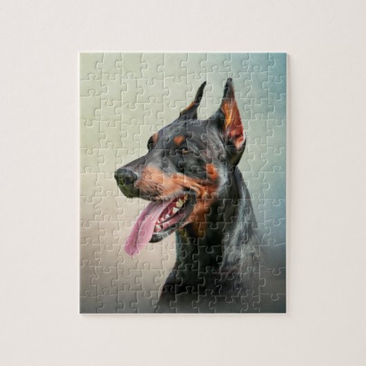 Dobermanhond tekenen legpuzzel (Verticaal)