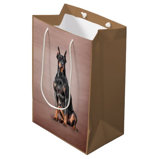 Dobermanhond tekenen medium cadeauzakje (Voorkant Gekanteld)