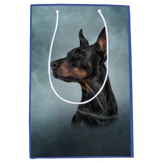 Dobermanhond tekenen medium cadeauzakje (Voorkant)