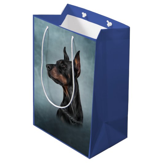 Dobermanhond tekenen medium cadeauzakje (Achterkant Gekanteld)