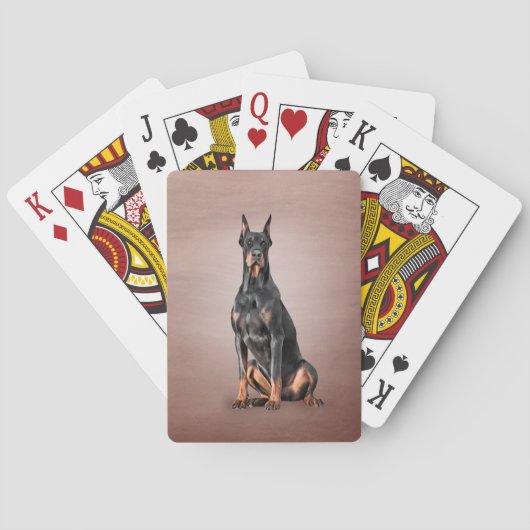 Dobermanhond tekenen pokerkaarten (Achterkant)