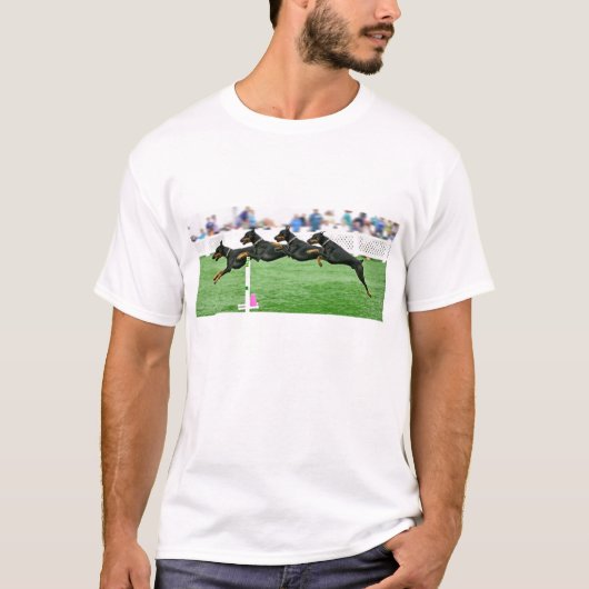 Dobermann Agility-springcomposiet T-shirt (Voorkant)