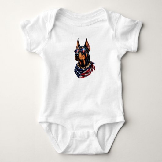Dobermann Babypups Romper (Voorkant)