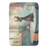 Dobermann badtijd stijlvolle badkamer decor badmat (Voorkant Verticaal)