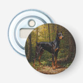 Dobermann Button Flesopener (Voorkant)