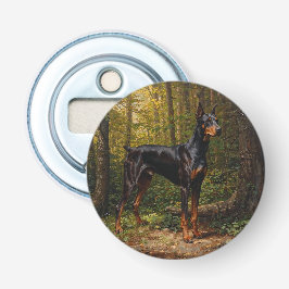 Dobermann Button Flesopener