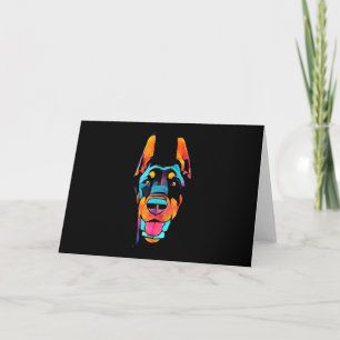 Dobermann-cadeau   Dobermann Kleurrijk Kaart