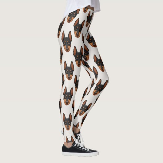 Dobermann Cute Hond Liefhebber Patroon Leggings (Rechts)