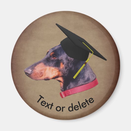 Dobermann De Afgestudeerde Grappige Hond Gepersona Magneet (Voorkant)