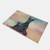 Dobermann - Doberman Pinscher Deurmat (Schuin)