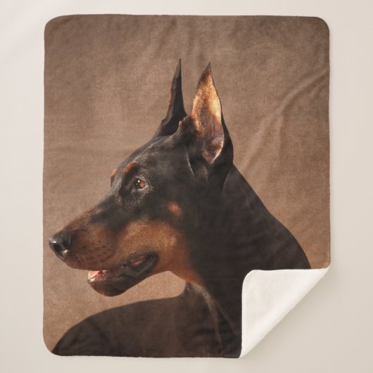 Dobermann - Doberman Pinscher Sherpa Deken (Voorkant)